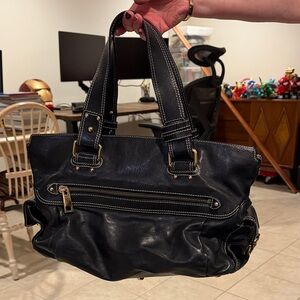 Marc Jacobs Black Shoulder Bag with Gold Details